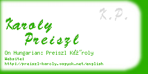 karoly preiszl business card